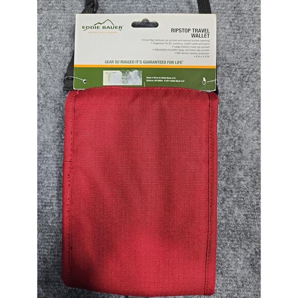 Eddie Bauer Ripstop Travel Wallet Adjustable Strap RFID Organizer Passport Case - Picture 5 of 6